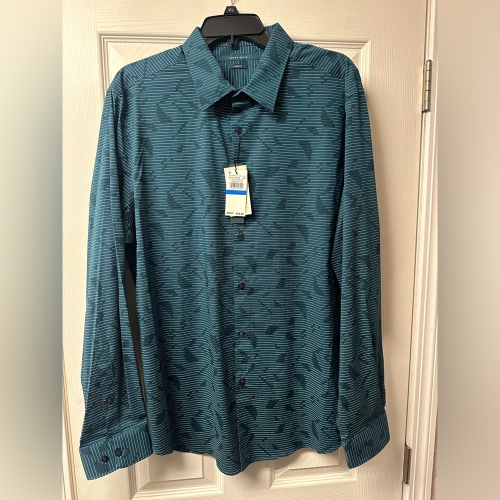 Perry Ellis Principles Legion Blue Size XL Men's Long Sleeve Shirt